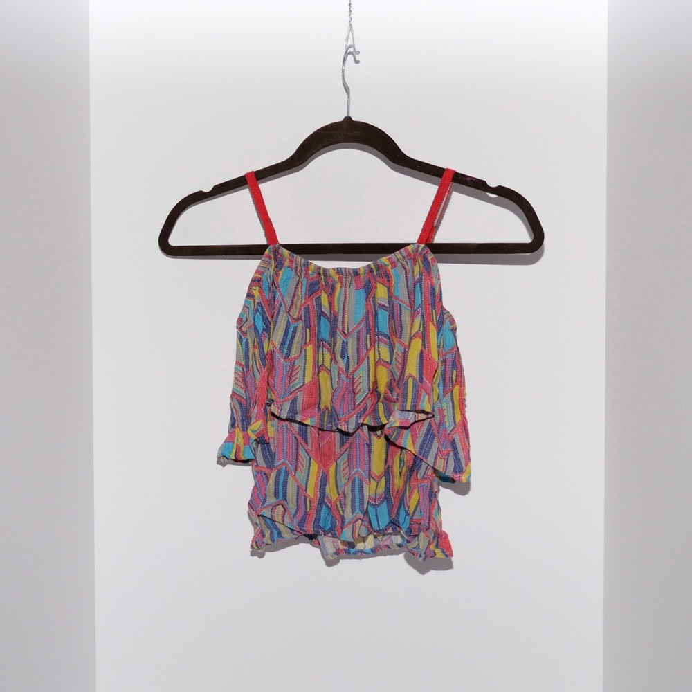 Ella Moss multi-color top with red straps size girls 12